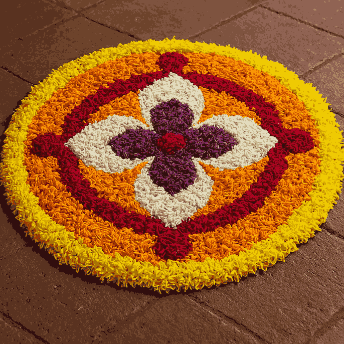 Flower Rangoli on Onam