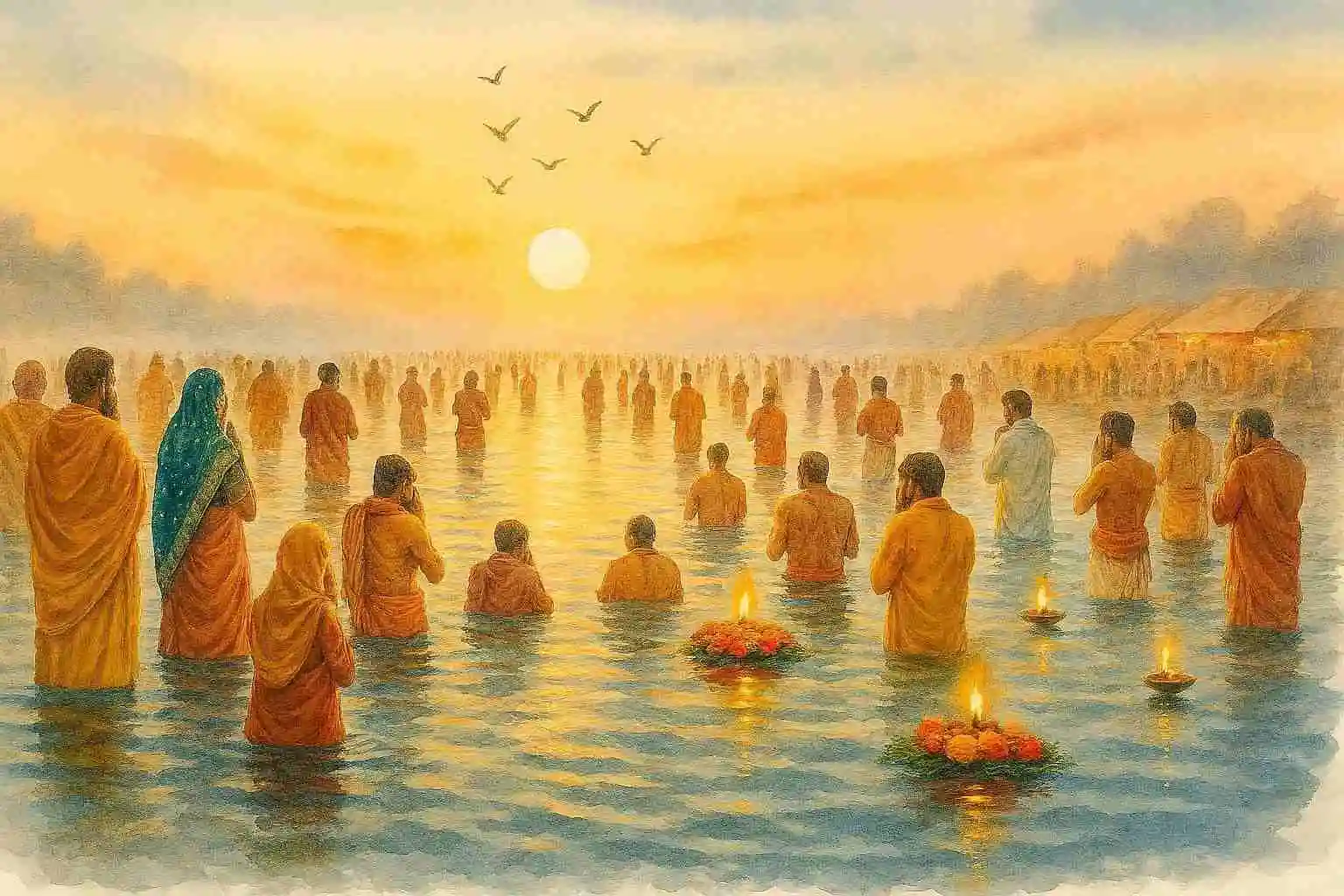 THE REVERED DAY OF BASANT PANCHAMI SNAN 2026 AT MAGH MELA 2026 AT THE TRIVENI SANGAM