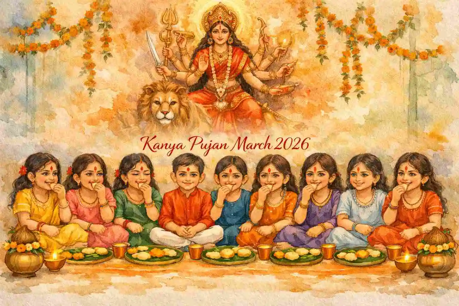 Kanya Pujan March 2026 - Do it on Ashtami or Navami as per your belief