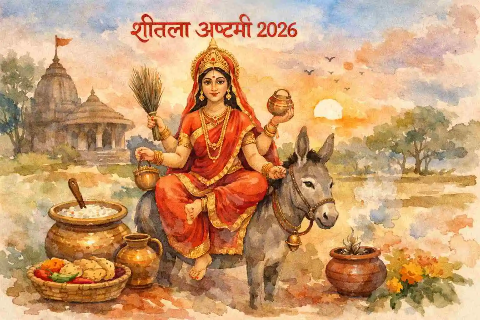 Sheetala Ashtami 2026 - Worship of Sheetala Mata for relief and safeguard from diseases