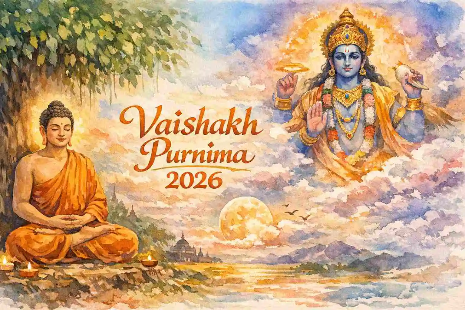 VAISHAKH PURNIMA 2026 ON 1ST MAY 2026 ALSO CELEBRATES BUDDH PURNIMA 2026
